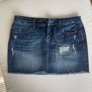 LC Denim Distressed Mini Skirt
